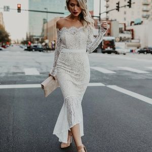 Vici Collection White Trumpet Dress